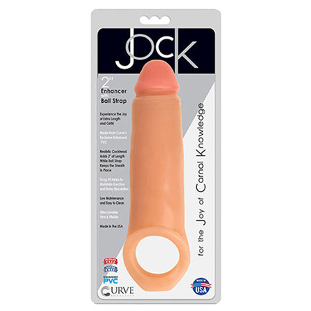 67963 Curve Novelties Jock Enhancer 2 Extender w/Ball Strap - Vanilla - Image 1