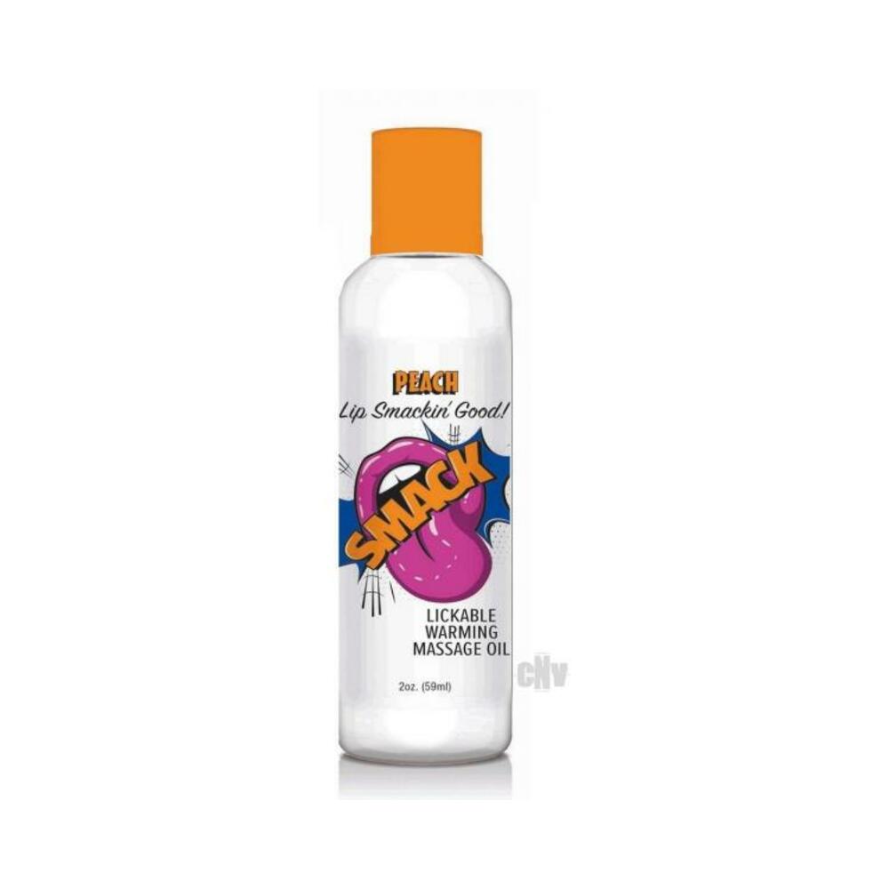 685634111478_1 Smack Massage Oil Peach 2oz - Image 1