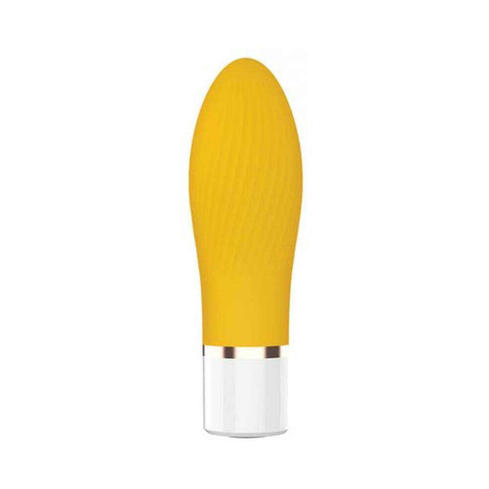 694182023133_1 Nobu Mini Suba Ribbed Bullet - Yellow - Image 1