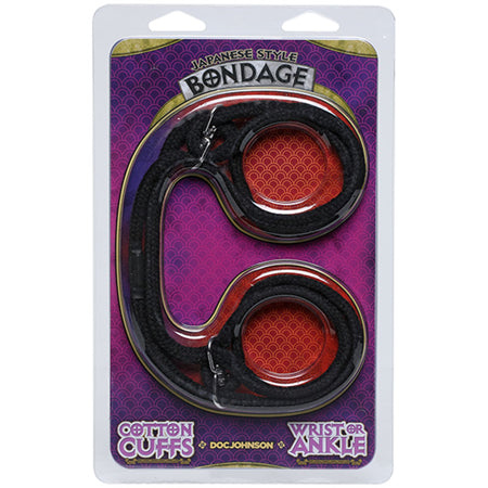 69954 Japanese Style Cotton Cuffs Black - Image 1