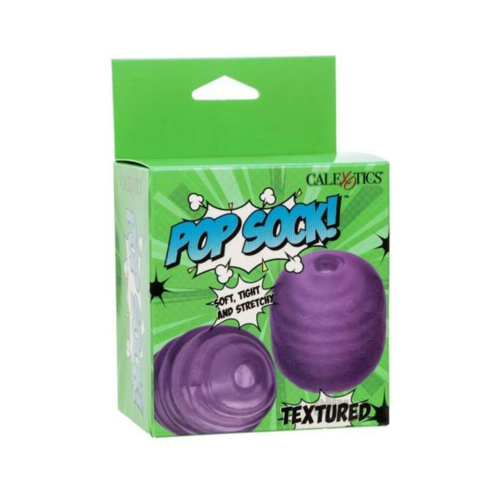 716770108814_1 Pop Sock Textured Masturbator - Purple - Image 1