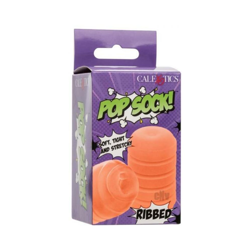 716770108852_1 Pop Sock Ribbed Masturbator - Orange - Image 1