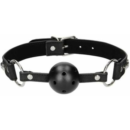 Ouch Diamond Studded Breathable Ball Gag With Straps - Black
