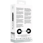 Ouch! Black & White Beginner Pleasure Furry Wrist Cuffs With Quick-release Button - Image 3