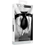 Ouch! Black & White Satin Bondage Tie Black - Image 2