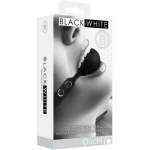 Ouch! Black & White Silicone Ball Gag With Adjustable Bonded Leather Straps Black - Image 2