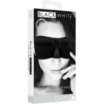 Ouch! Black & White Satin Curvy Eye Mask With Elastic Straps Black - Image 2