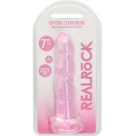 Shots Realrock Crystal Clear Non Realistic 7" Dildo  - Pink - Image 2