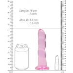 Shots Realrock Crystal Clear Non Realistic 7" Dildo  - Pink - Image 3