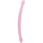 Shots Realrock Crystal Clear 17" Double Dildo  - Pink