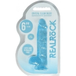 Realrock Crystal Clear Realistic Dildo With Balls 6 In. Blue - Image 2
