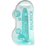 Realrock 8in Realistic Dildo W/ Balls Turquoise - Image 2