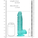 Realrock 8in Realistic Dildo W/ Balls Turquoise - Image 3
