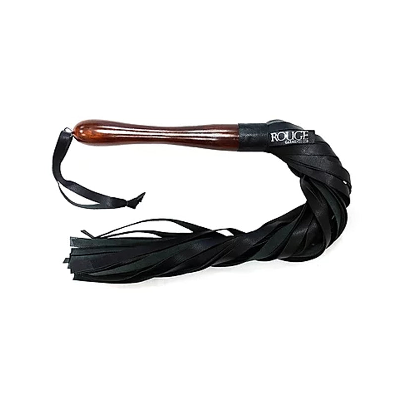74541 Rouge Leather Wooden Handle Flogger Black - Image 1