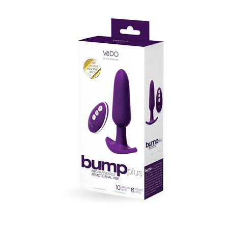 74716 VeDO Bump Plus Rechargeable Remote Control Anal Vibe - Deep Purple - Image 1