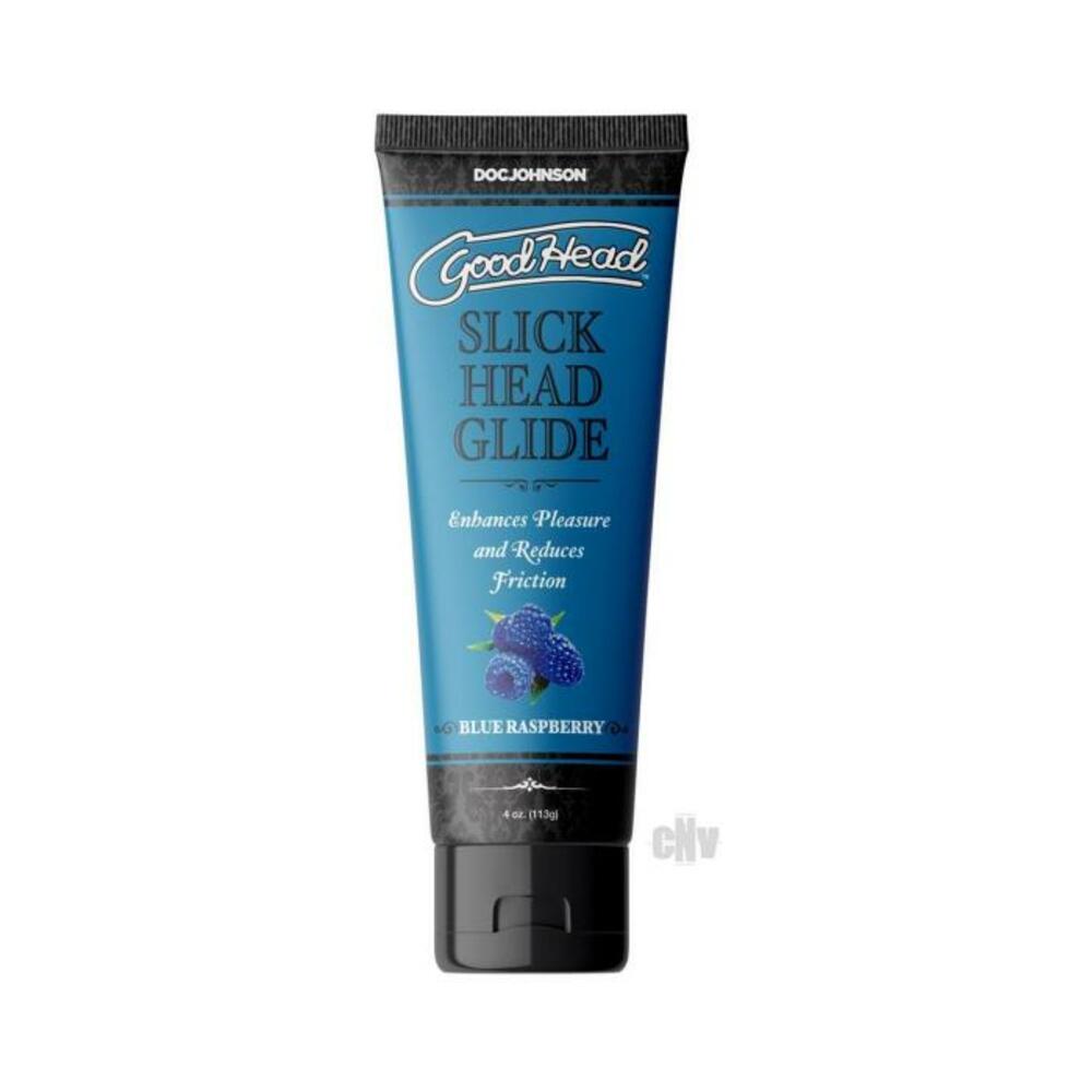 782421081577_1 Goodhead Slick Head Glide Blue Raspberry 4 Oz. - Image 1