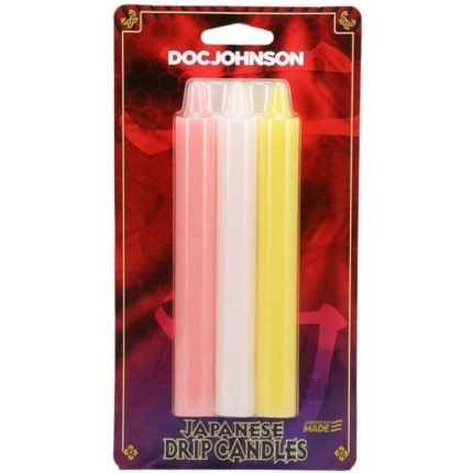 Japanese Drip Candles 3pk Pink/yell