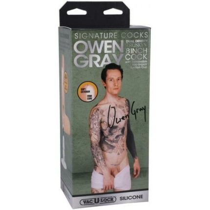 Signature Cocks Owen Gray 8 In. Dual Density Silicone Dildo With Removable Vac-u-lock Suction Cup Be
