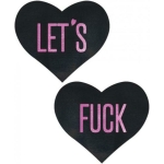 Pastease Let's F*ck Hearts Black O/S Pasties