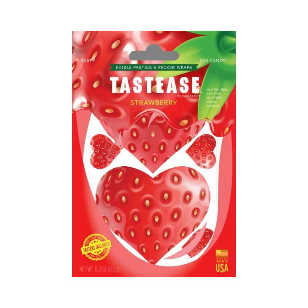 792264878180_1 Tastease Strawberry Edible Nipple Pasties & Pecker Wraps - Image 1