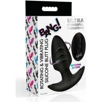 Bang Rotating Vibra Plug W/remote Blk