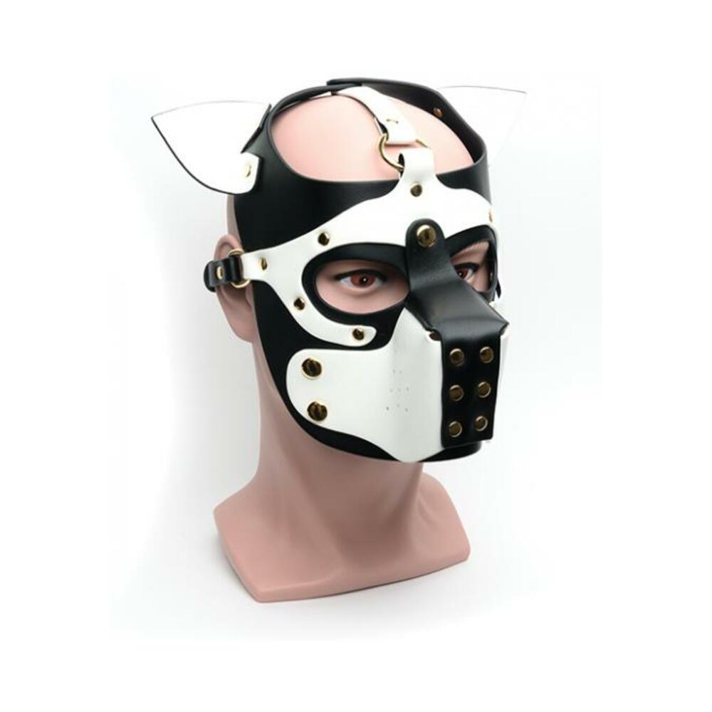 810001688417_1 665 Bondage Pup Hood - O/s Black/white - Image 1