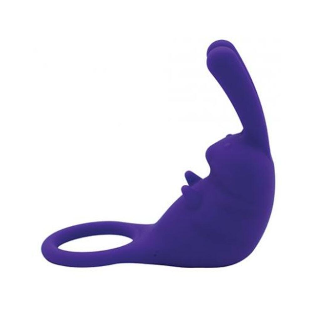 810120340791_1 Natalie's Toy Box The Cock Hopper Cock Ring & Bullet Vibrator - Purple - Image 1