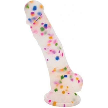 Natalie's Toy Box Cock-a-palooza Confetti Silicone Suction Dildo