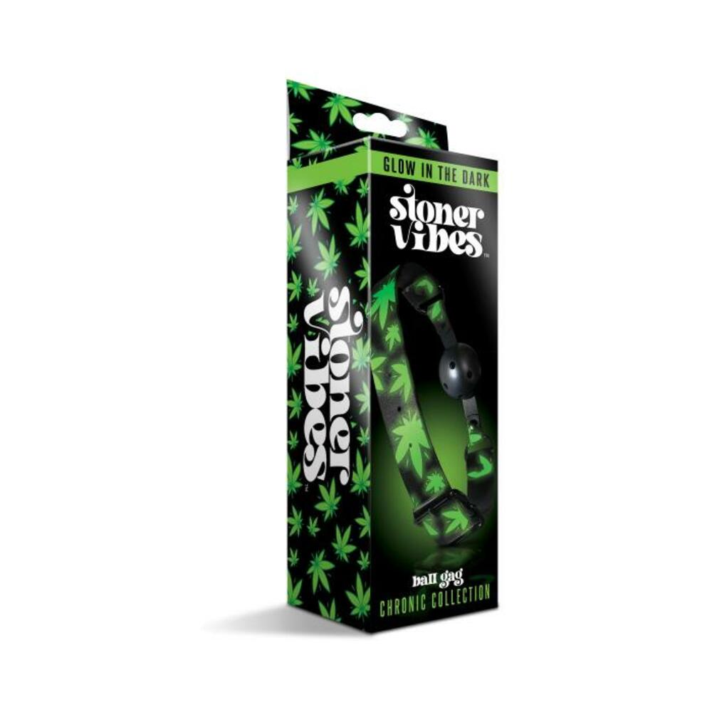 810126930224_1 Stoner Vibes Chronic Collection Glow In The Dark Breathable Ball Gag - Image 1