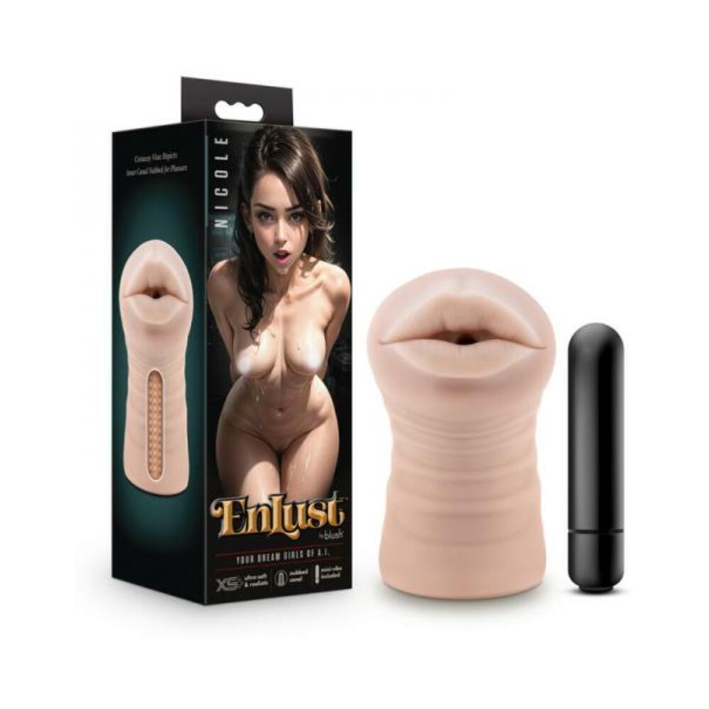 810138370049_1 Enlust Nicole Vibrating Stroker Beige - Image 1