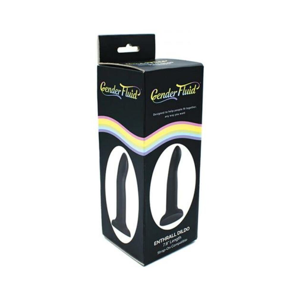 812024034400_1 Gender Fluid Enthrall Strap-on Dildo Silicone 7.8 In. Black - Image 1