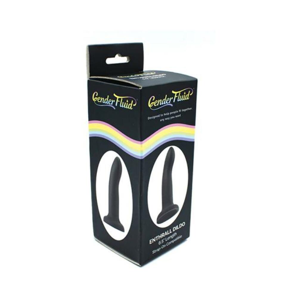 812024034417_1 Gender Fluid Enthrall Strap-on Dildo Silicone 6.5 In. Black - Image 1