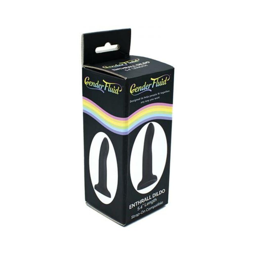 812024034424_1 Gender Fluid Enthrall Strap-on Dildo Silicone 5.5 In. Black - Image 1