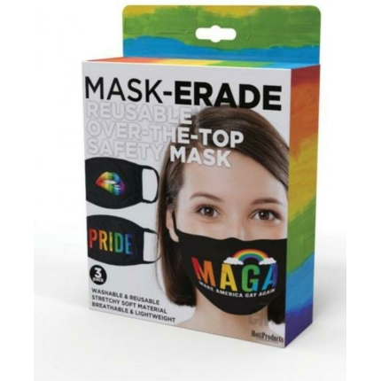 Maskerade Masks - Pride/gay Again/rainbow Kiss - 3-pack
