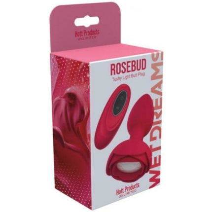 Rose Bud Tushy Light Light-up Silicone Butt Plug