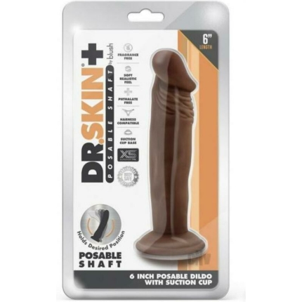 Dr Skin Plus Posable Dildo 6 Chocolate