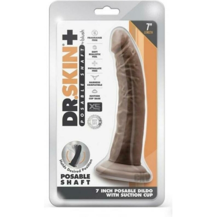 Dr Skin Plus Posable Dildo 7 Chocolate