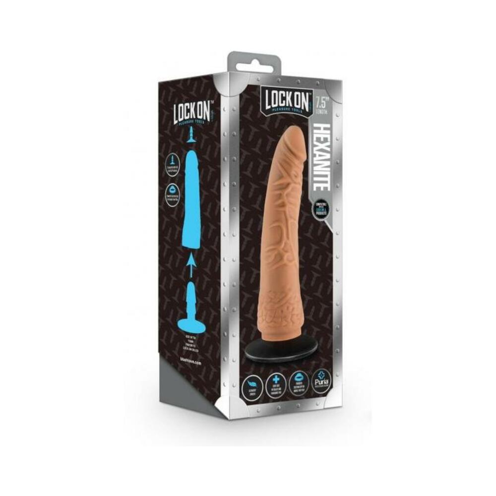 819835028796_1 Lock On Hexanite Dildo Mocha 7.5 - Image 1