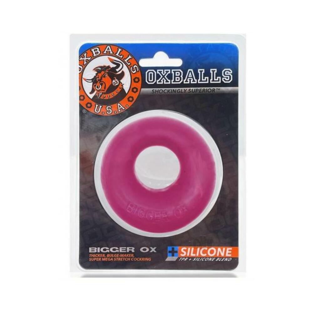 840215120960_1 Oxballs Bigger Ox Thick Cockring Silicone Tpr Hot Pink Ice - Image 1