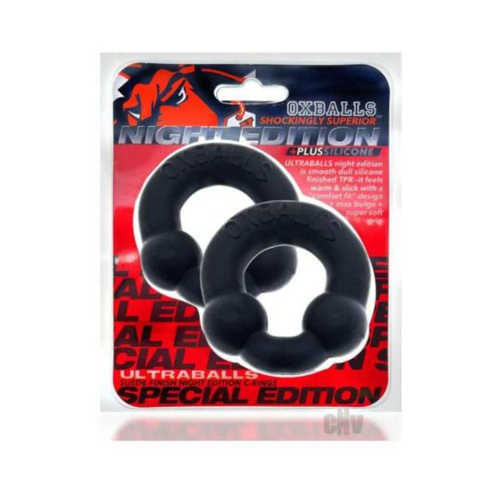 840215121844_1 Oxballs Ultraballs 2-pack Cockring Plus+silicone Special Edition Night - Image 1