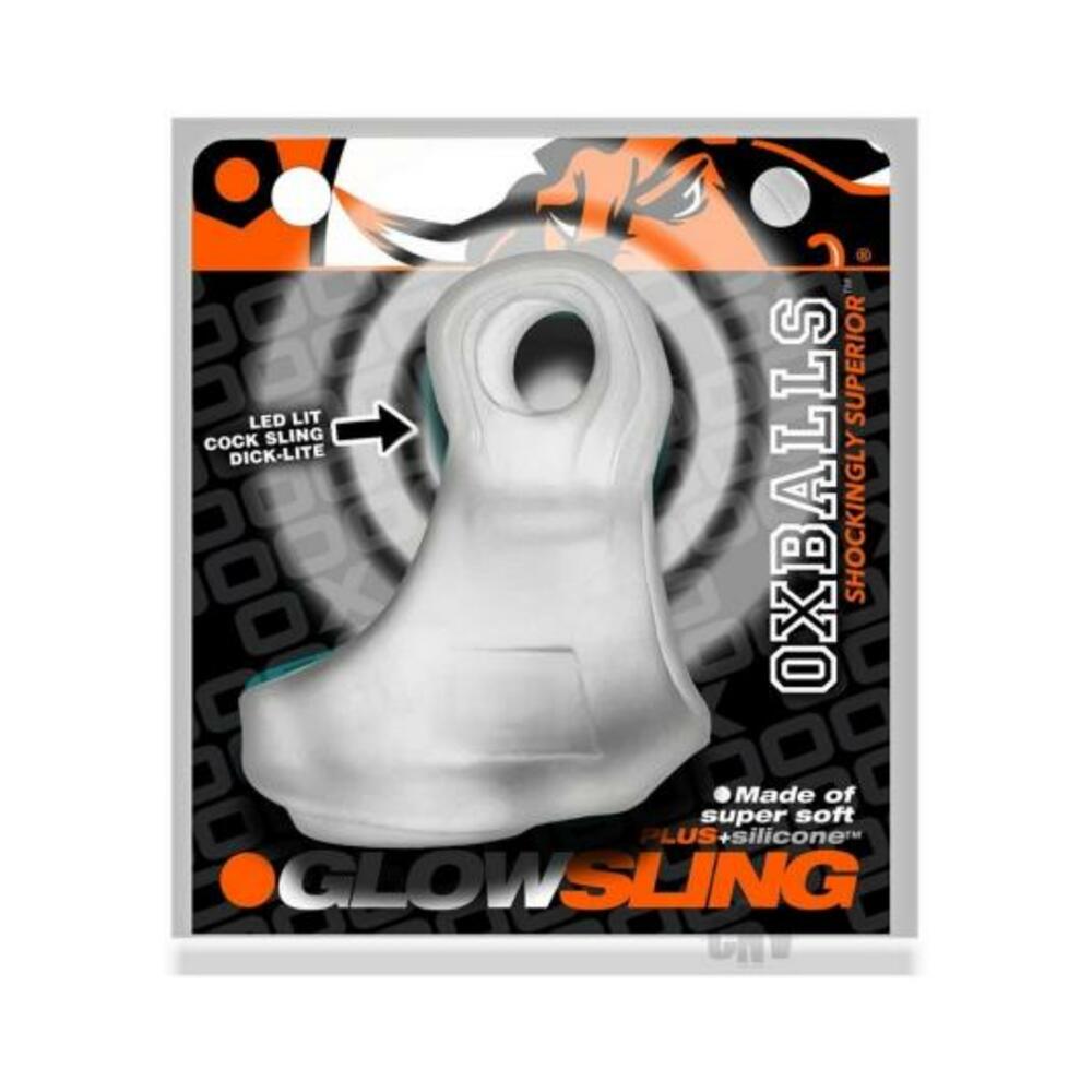 840215122674_1 Oxballs Glowsling Cock Sling - Led Clear Ice - Image 1
