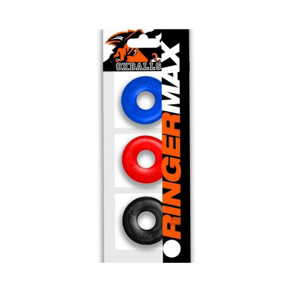840215124425_1 Oxballs Ringer Max 3 Pack Cockrings - Multi Color - Image 1