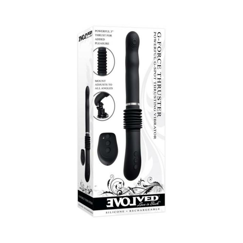 844477016665_1 Evolved G-force Thruster Rechargeable Silicone - Black - Image 1