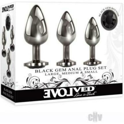 Evolved Black Gem Anal Plug Set 3 Pc
