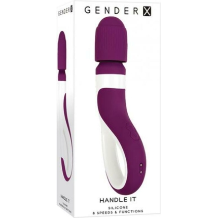 Gender X Handle It Wand Vibrator Silicone Rechargeable Purple