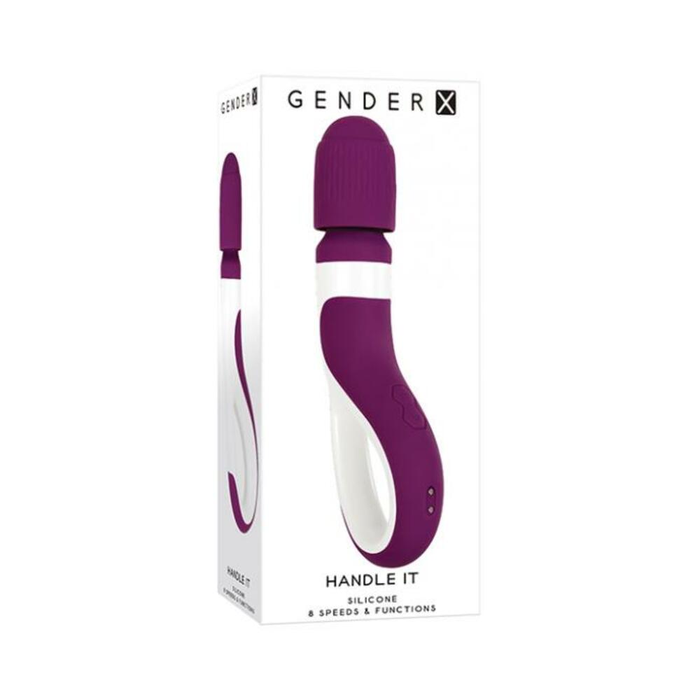 844477018874_1 Gender X Handle It Wand Vibrator Silicone Rechargeable Purple - Image 1
