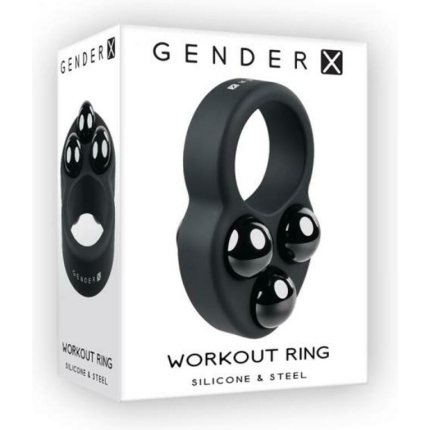 Gender X Workout Ring Weighted Silicone Training Cockring Black