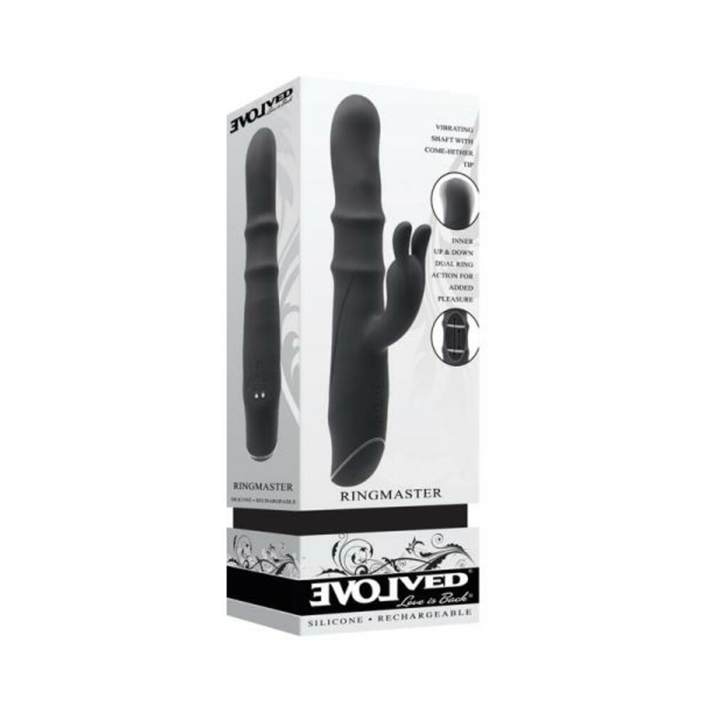 844477023014_1_2bae1e5e-a79b-4633-888b-cbc06a6d751b Evolved Ringmaster Rechargeable Dual Stim Vibe Silicone Black - Image 1