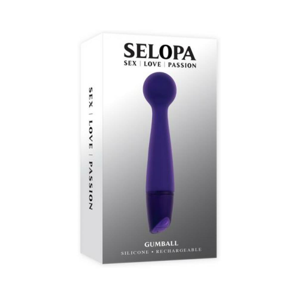 844477023335_1_305058ec-11a6-46f8-b915-3c1940f68512 Selopa Gumball Rechargeable Slim Wand Silicone Purple - Image 1