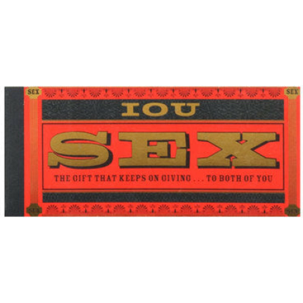 Coupons, i.o.u sex checks